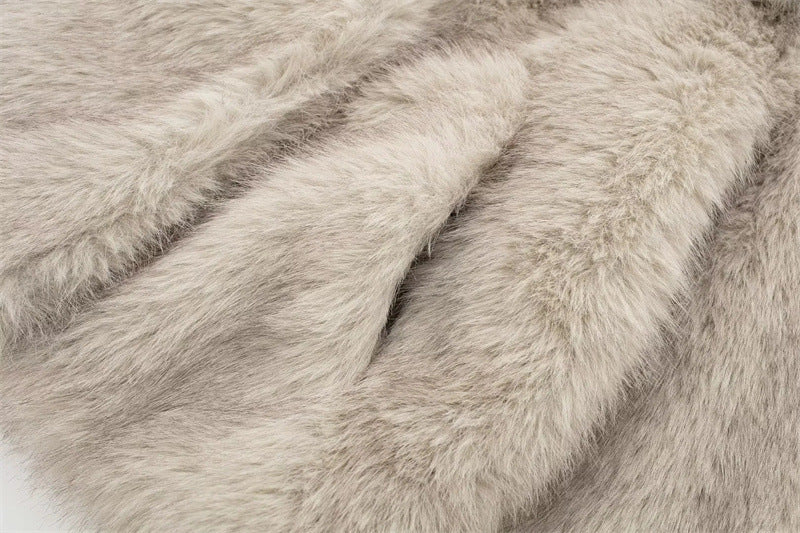 Long-sleeved  Artificial Fur Coat