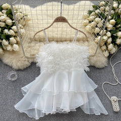 Sweet 3D Flower Organza Top