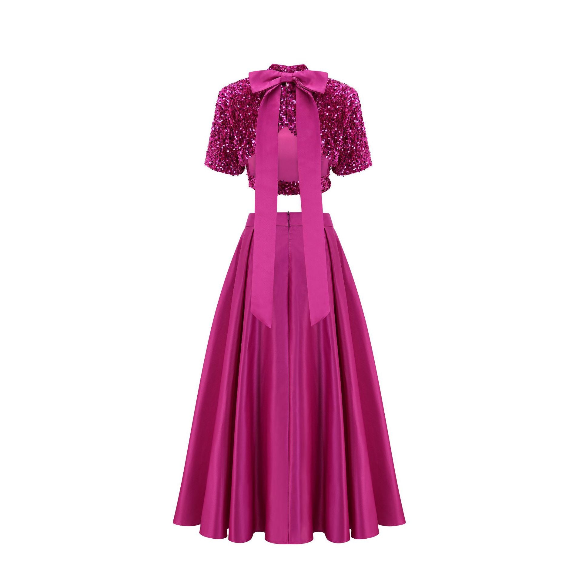 Bowknot Decor Sequin Two Piece Set