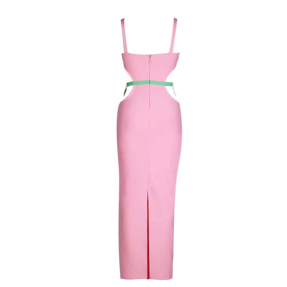 Backless Cutout Split Bandage Dress Flaxmaker