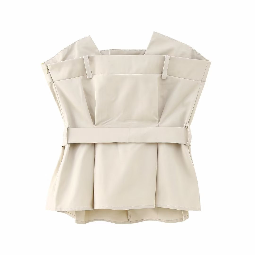 New Spring Waistband Strapless Top Suit