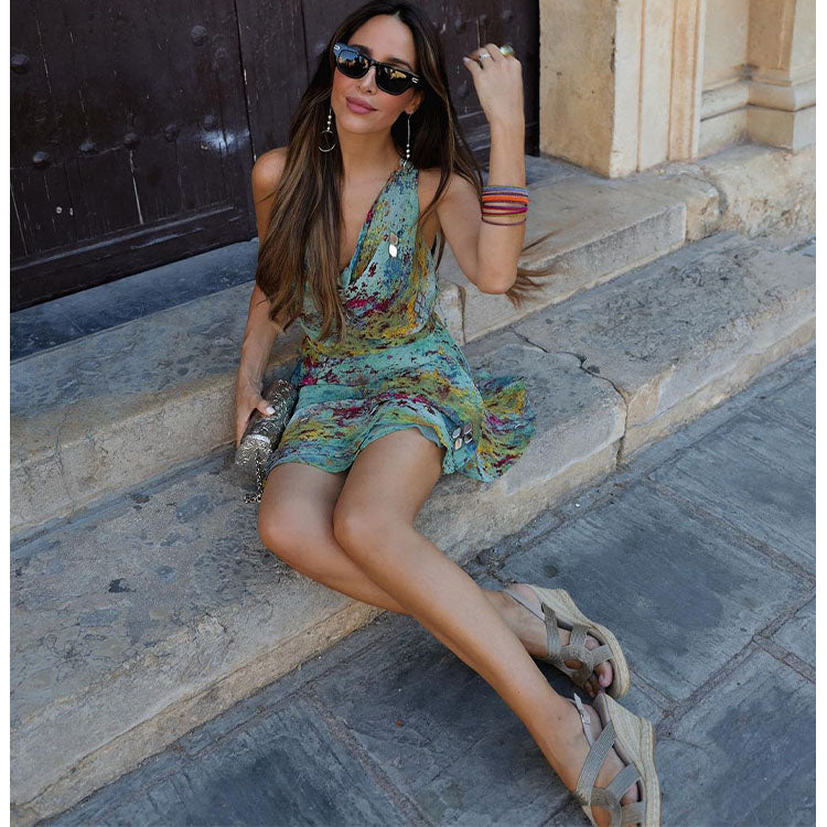 Fashion Printed Top and Skirt Set