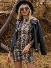 Wrap Snakeskin Printed Dress