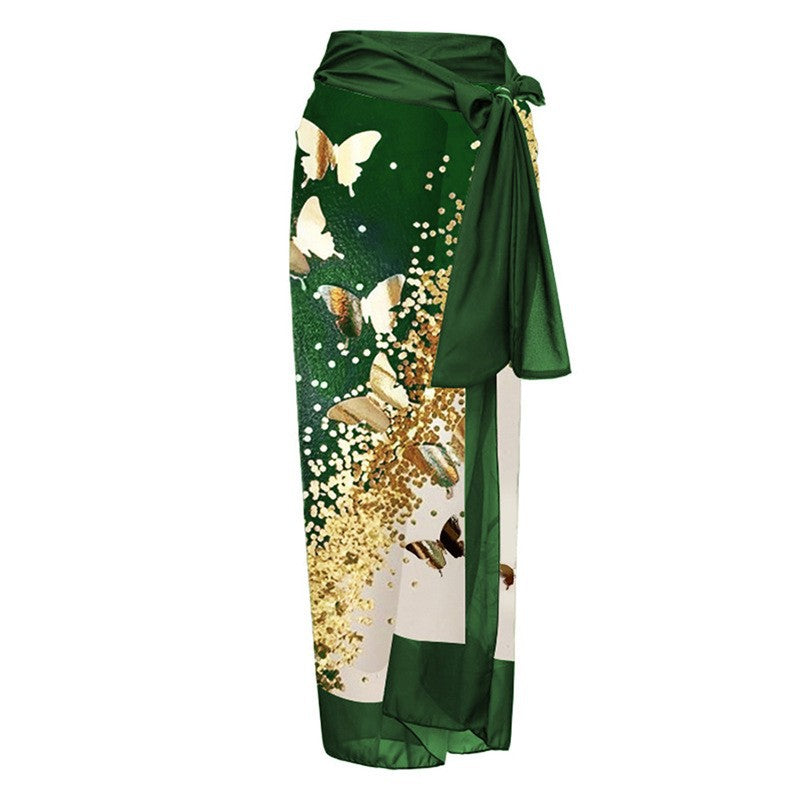 Sling Bow-tie One Piece Swimsuit and Sarong