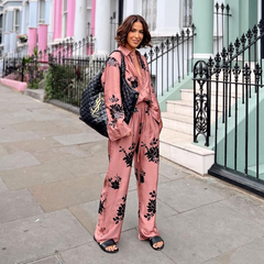 Fashion Casual Blossom Printed Shirt and Pants