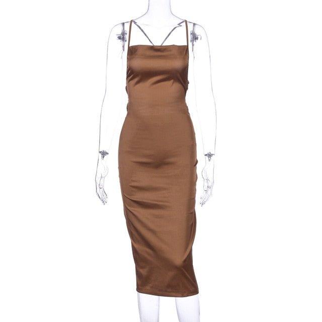 Matilda Satin lace up Dress
