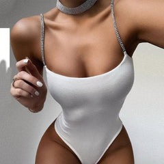 High Leg Skinny Fit Strap Bodysuits