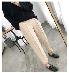 Winter Thicken Pencil Pants Plus Size Wool Pants Female Autumn High Waist Loose Trousers Capris Good Fabric