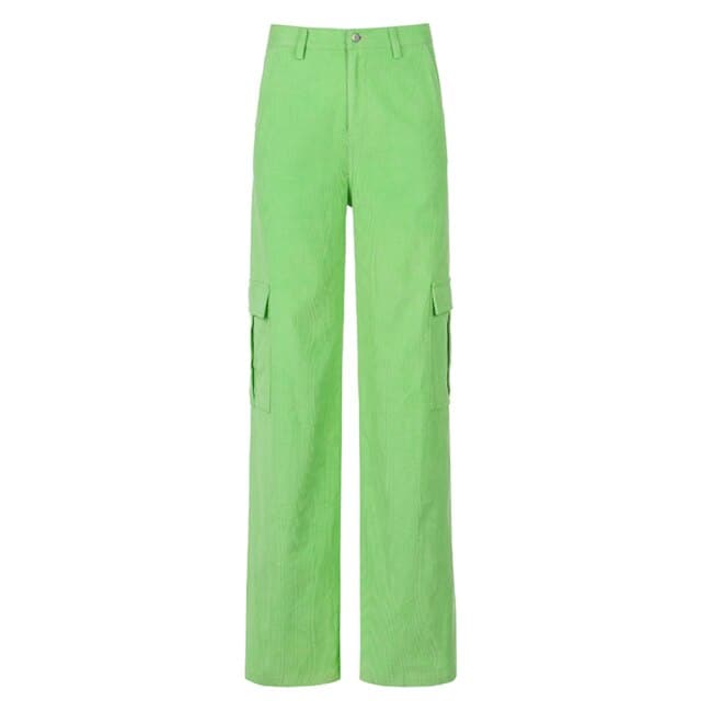 Wide Leg Pants Trousers Harajuku Korean Y2k Baggy Pant Cute Oversize Boyfriend Corduroy Pants Green 90s Aesthetic Bottoms