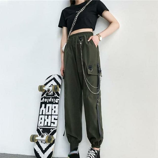 Fashion Punk Pockets Jogger Cargo Pants