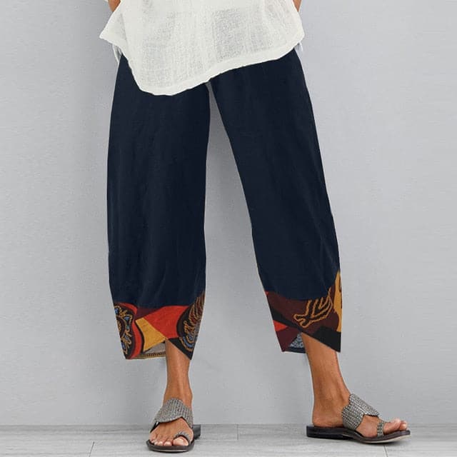 Vintage Cotton Linen Wide Leg Pants