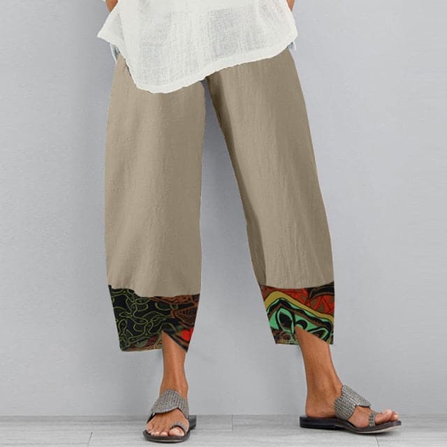 Vintage Cotton Linen Wide Leg Pants