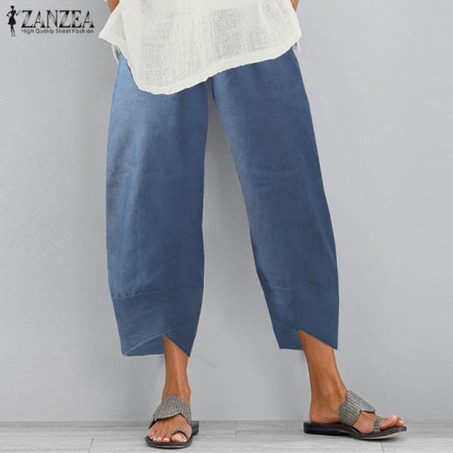 Vintage Cotton Linen Wide Leg Pants