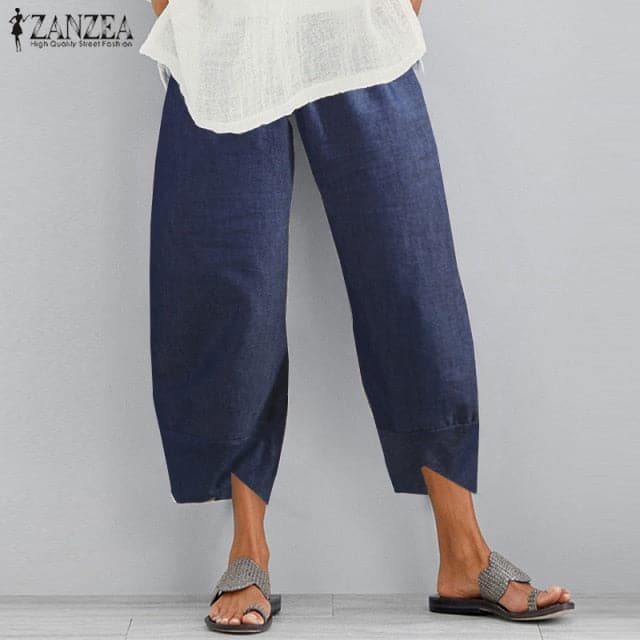 Vintage Cotton Linen Wide Leg Pants