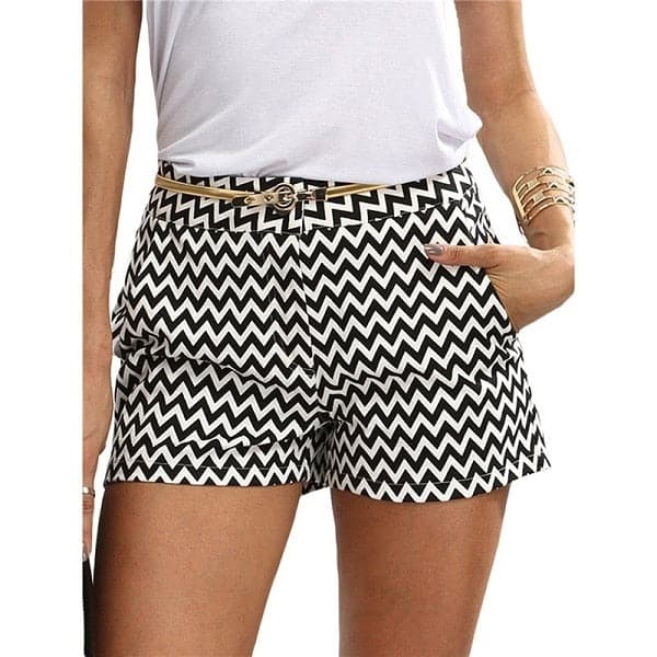 Woman Fashion Mid Waist Casual Shorts