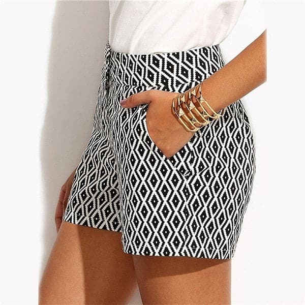 Woman Fashion Mid Waist Casual Shorts