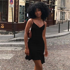 Ruffles Straps Mini Dress