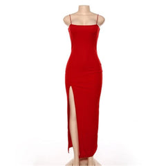 Backless  Strap Split Summer Dress