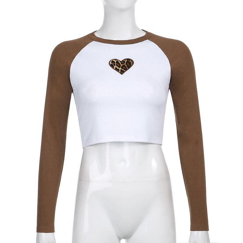 Rachel Brownary Heart Full-Sleeve Crop Top