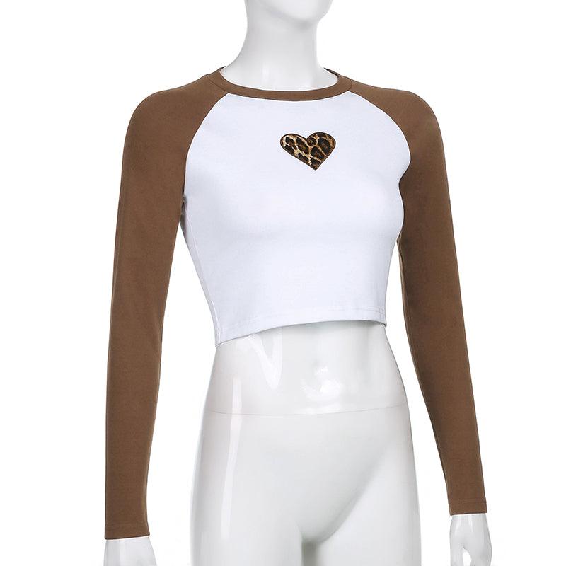 Rachel Brownary Heart Full-Sleeve Crop Top