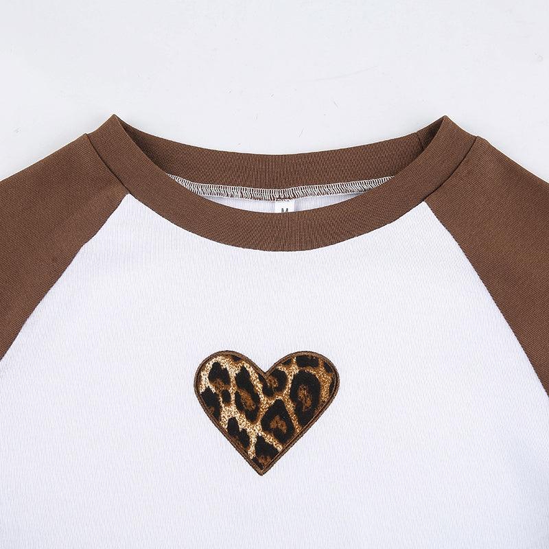 Rachel Brownary Heart Full-Sleeve Crop Top