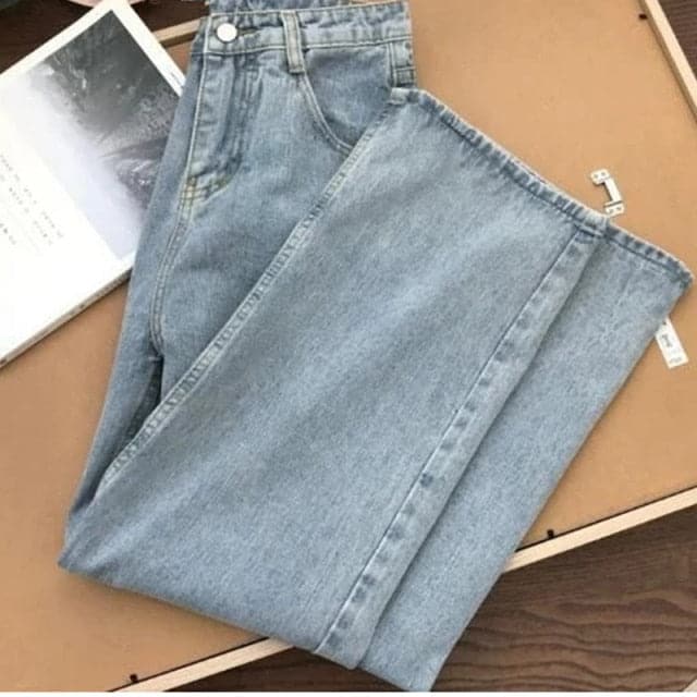 Woman High Waist Fashion Wide Jeans