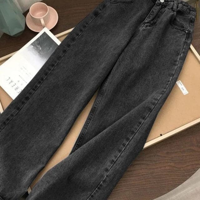 Woman High Waist Fashion Wide Jeans