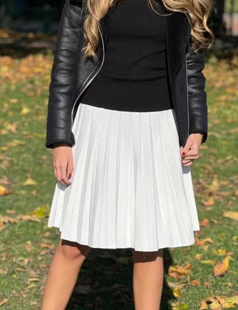 Fashion High Waist Knitted Pleated Skirts