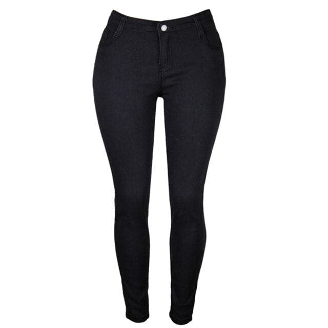 Middle Waist Button Wash Hip Lift Jegging Jeans Genie Slim Fashion  Large Small Leg Pockets Woman Fitness  Pants