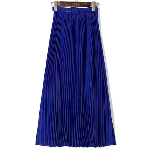 Womens High Waist Bohemian Pleated Maxi Skirts