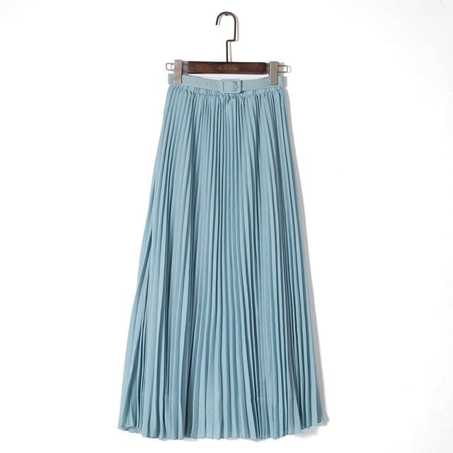 Womens High Waist Bohemian Pleated Maxi Skirts