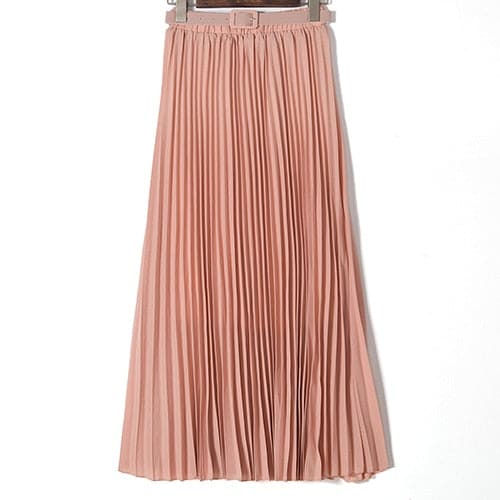 Womens High Waist Bohemian Pleated Maxi Skirts