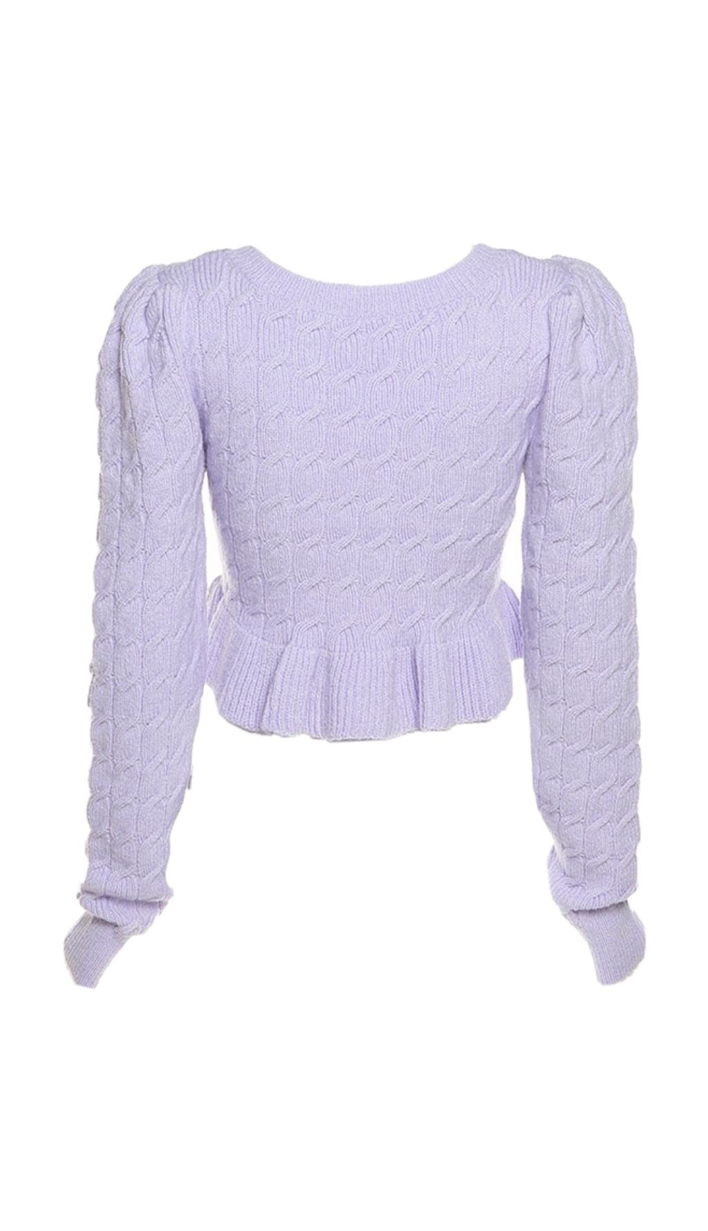 Low-cut knit short sweater