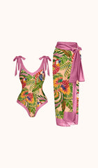 Maleficent Parrot Printed Swimwear Two Piece Set
