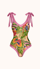 Maleficent Parrot Printed Swimwear Two Piece Set