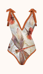 Mandisa Dragonfly Printed Swimwear Two Piece Set