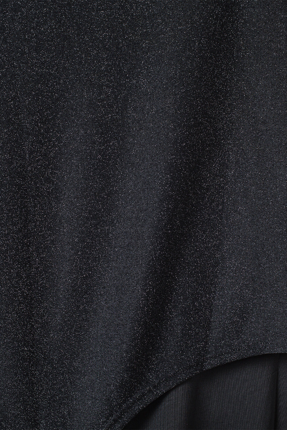 Black One-Shoulder Glitter Metallic Asymmetric Long Dress