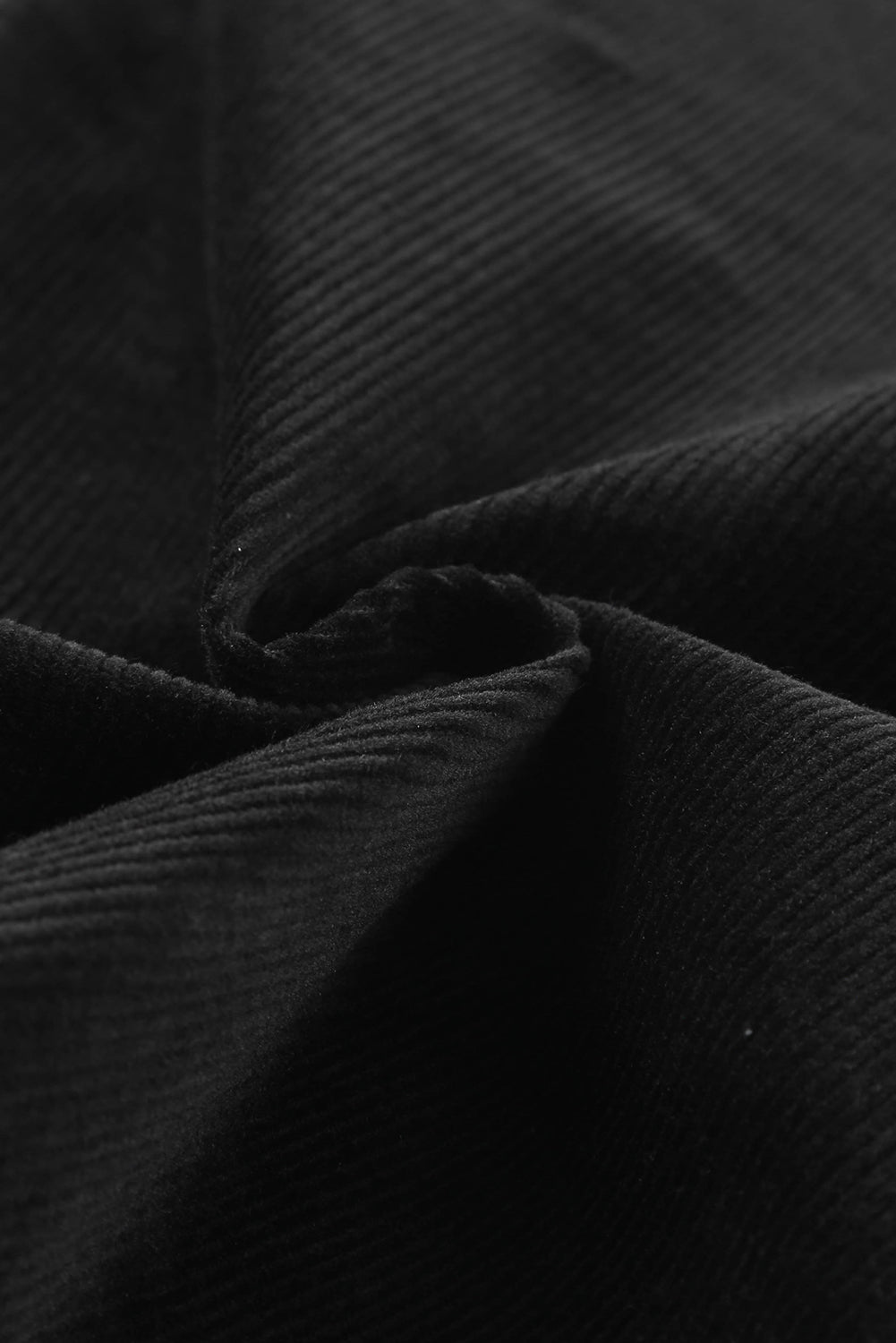 Black Sleeveless Buttoned Bodice Wide Leg Corduroy Jumpsuit