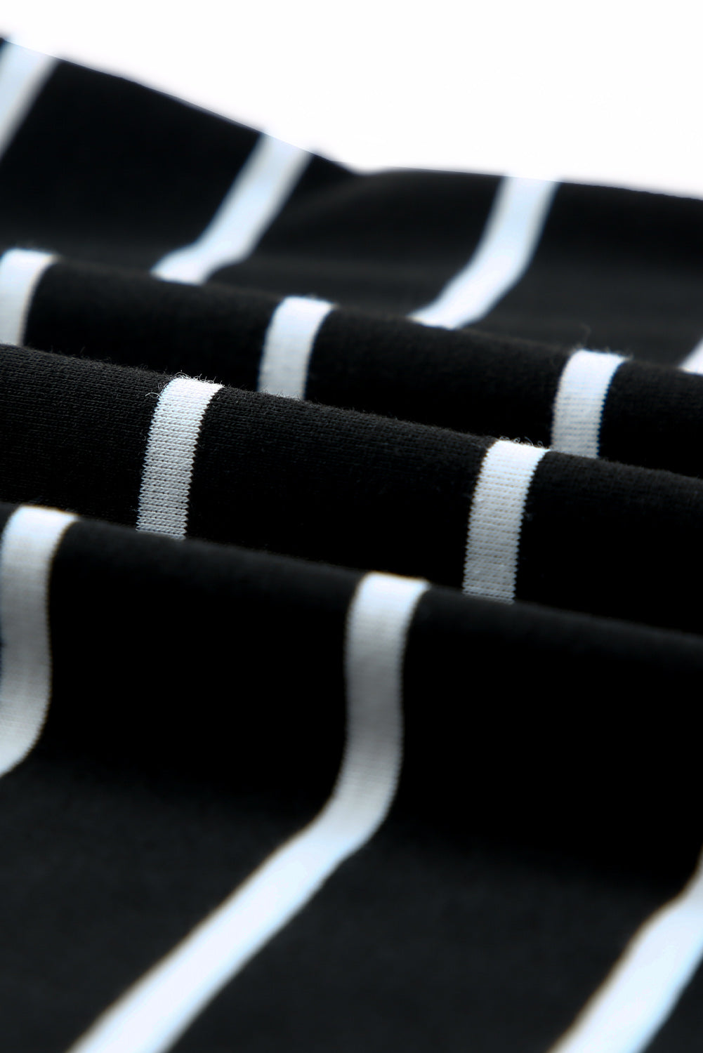 Black Stripe Print Lace Patchwork Short Sleeve T-Shirt