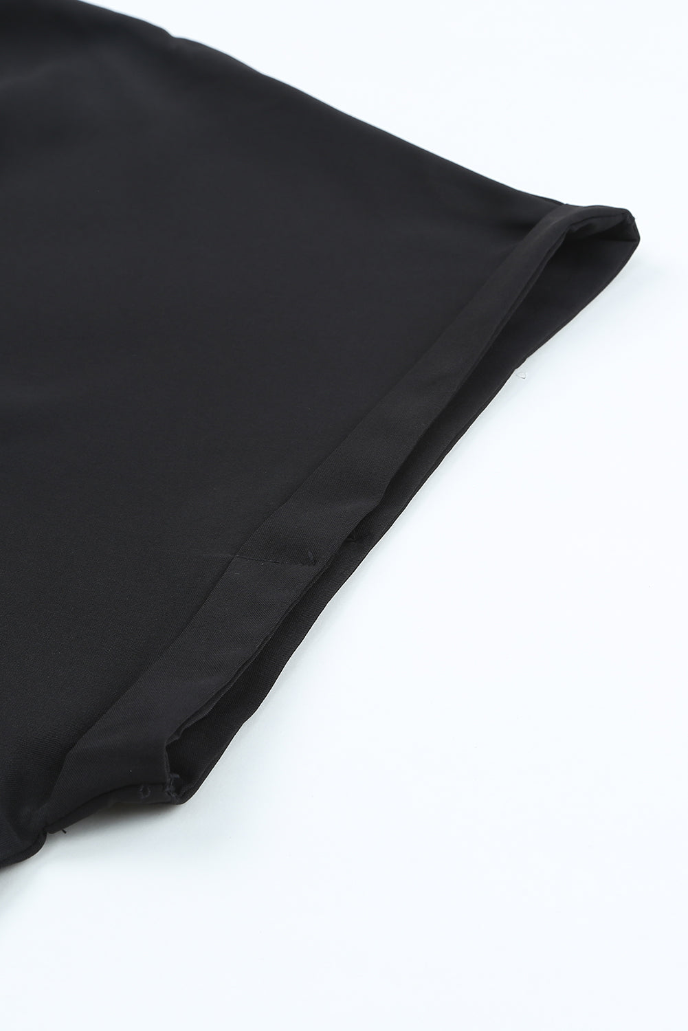 Black Zipper Front Slit Back Short Sleeve Plus Size Romper
