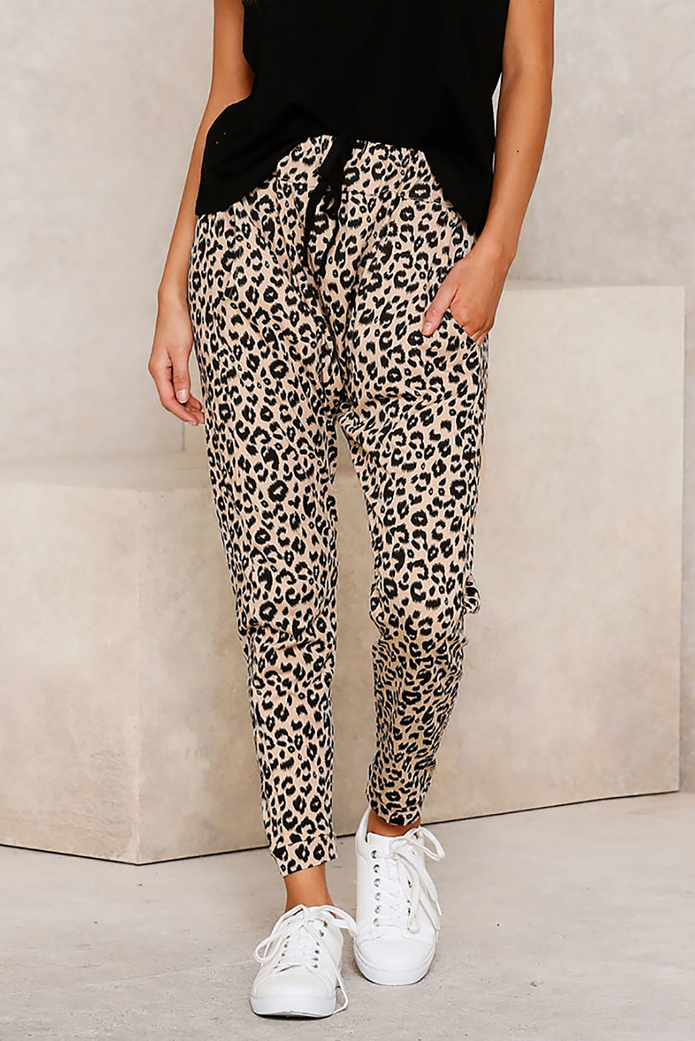 Casual Skinny Leopard Print Pants