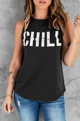 Chill Graphic Print Tank Top
