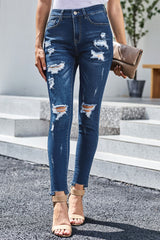 Distressed Frayed Skinny Jeans