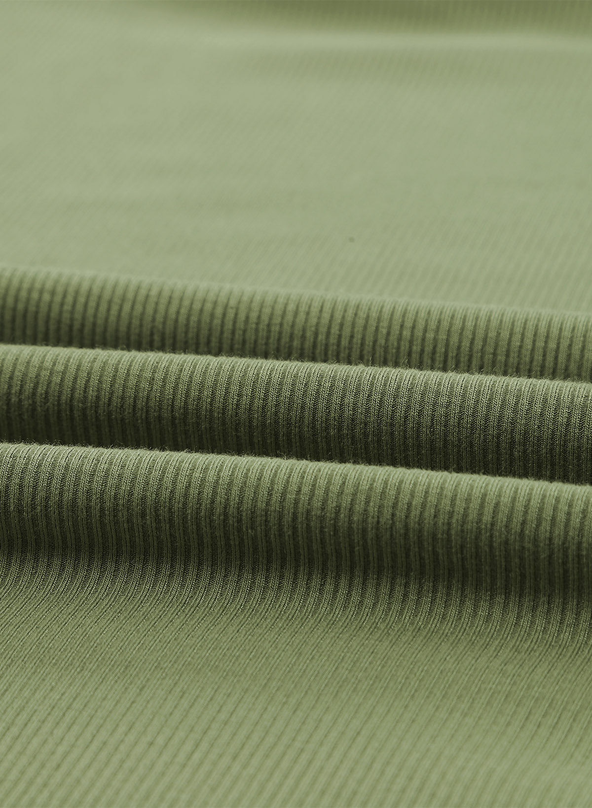 Green Plus Size Crisscross Ribbed Knit T-Shirt