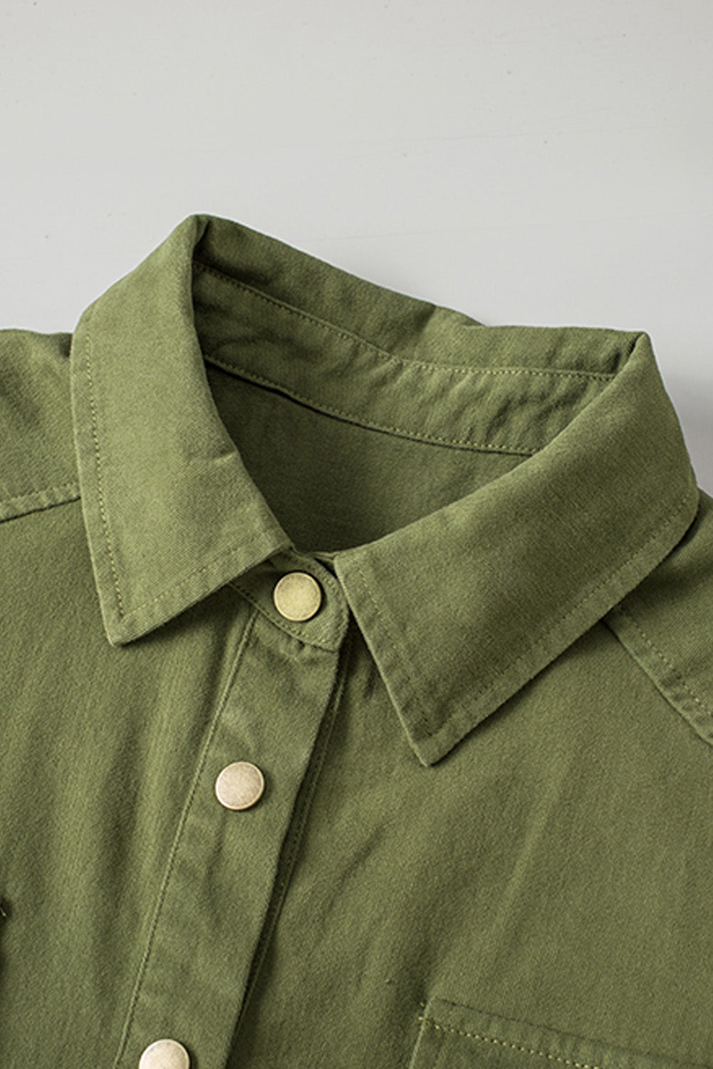 Green Snap Up Babydoll Shirt
