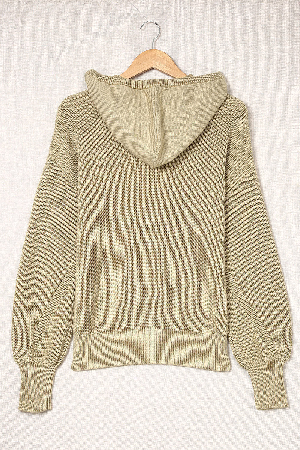 Henley V Neck Hooded Sweater