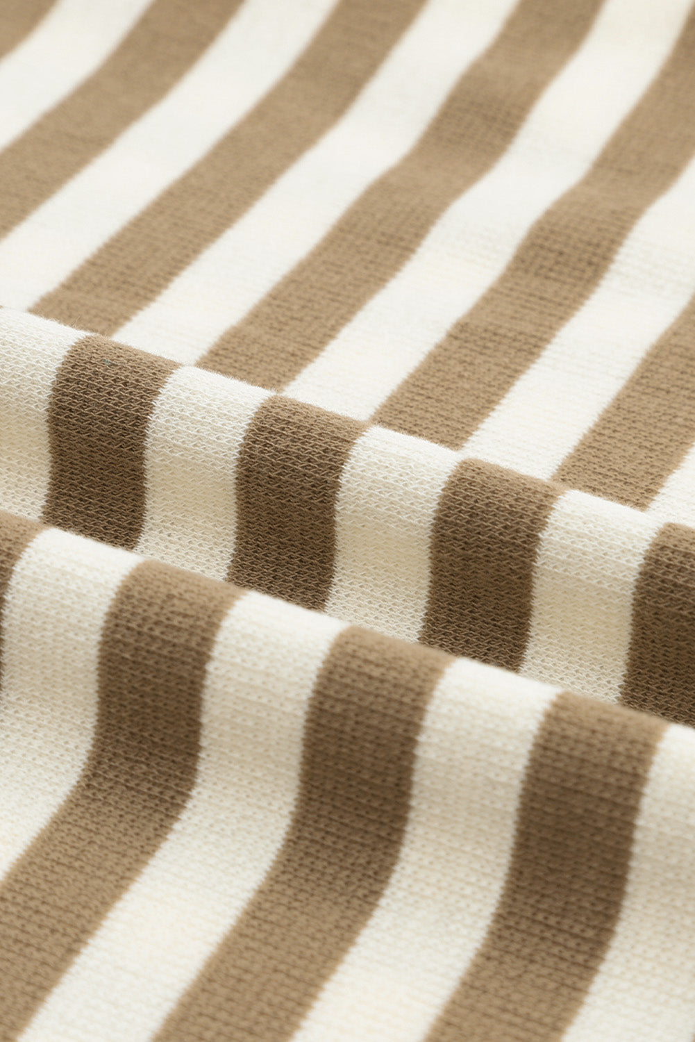 Khaki Striped Contrast Thumbhole Oversized Hoodie