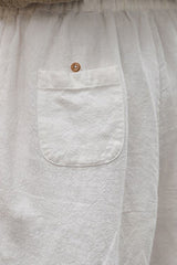 Lace Splicing Drawstring Casual Cotton Pants