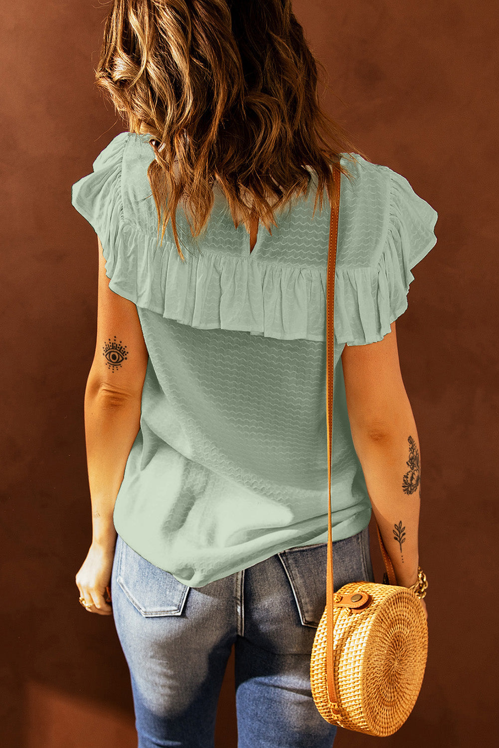 Lace Splicing Ruffled Short Sleeve T-Shirt