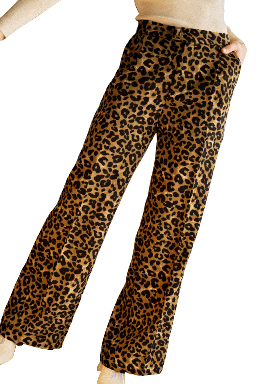 Leopard Animal Print Wide Leg Pants